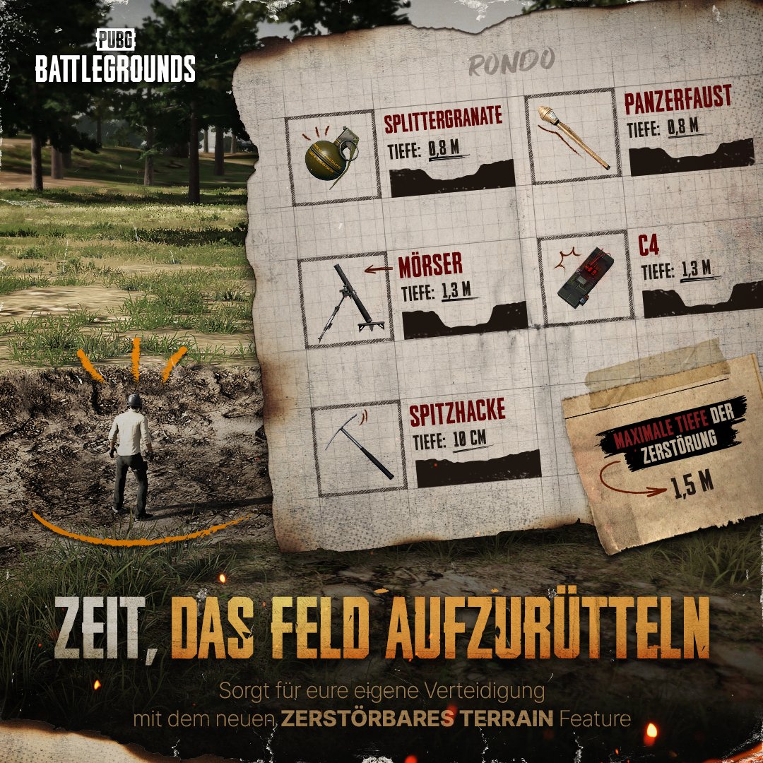 Spring jetzt ab und bahne dir deinen Weg zum Sieg mit dem neuen Feature "Zerstörbares Terrain"! Nutze die Spitzhacke oder Wurfwaffen, um deine eigene Deckung zu bauen und Gegner zu überraschen. Dann mal los! 💥⛏️