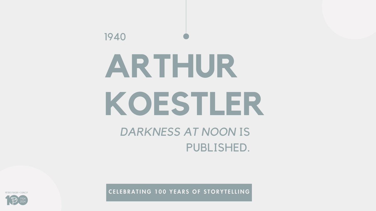 We’re celebrating one hundred years of history. #PFD100 #1940s #ArthurKoestler