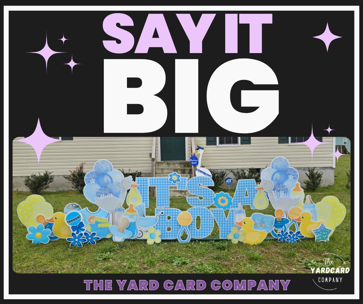 TonyMolinaro's tweet photo. 💥SAY IT BIG with a Baby Announcement #YardCard to welcome your little bundle of joy into the world. #Newborn #BabyBoy WEBSITE https://t.co/Wibo6FBdq2 https://t.co/SEXo7zcUxn