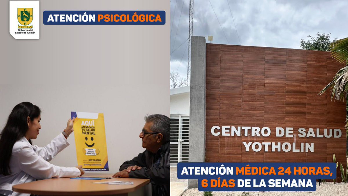 Les informo que en el Centro de Salud de #Yotholín, comisaría de #Ticul, pueden acceder a servicios de: Ultrasonido. Laboratorio para análisis clínicos. Atención dental y psicológica. Atención médica 24 horas, 6 días de la semana. Consulta los horarios y citas…