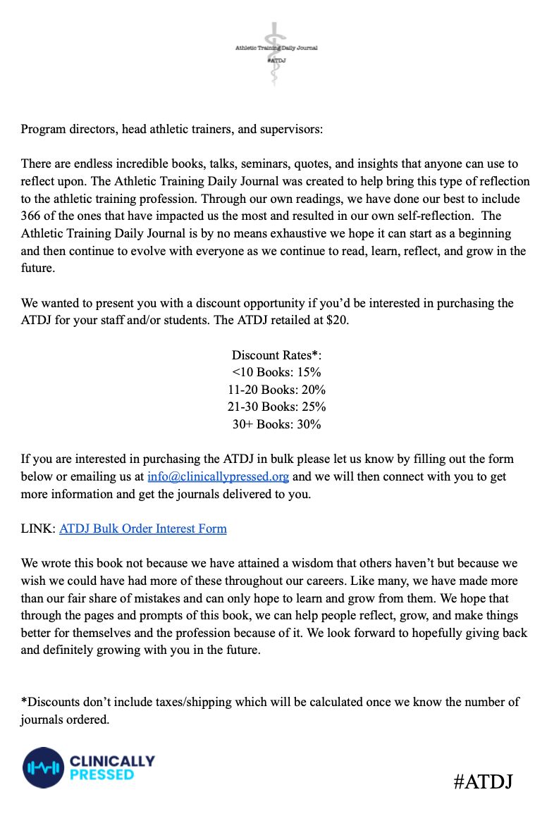 Looking for an option to help connect and build your team or graduate class? We offer discount rates for the #ATDJ. A great way to connect through the prompts and journal entries to dig in deep. Find out more: buff.ly/3sAfrWx 

#ATDJ #ATtwitter #at4all #complicatedsimple