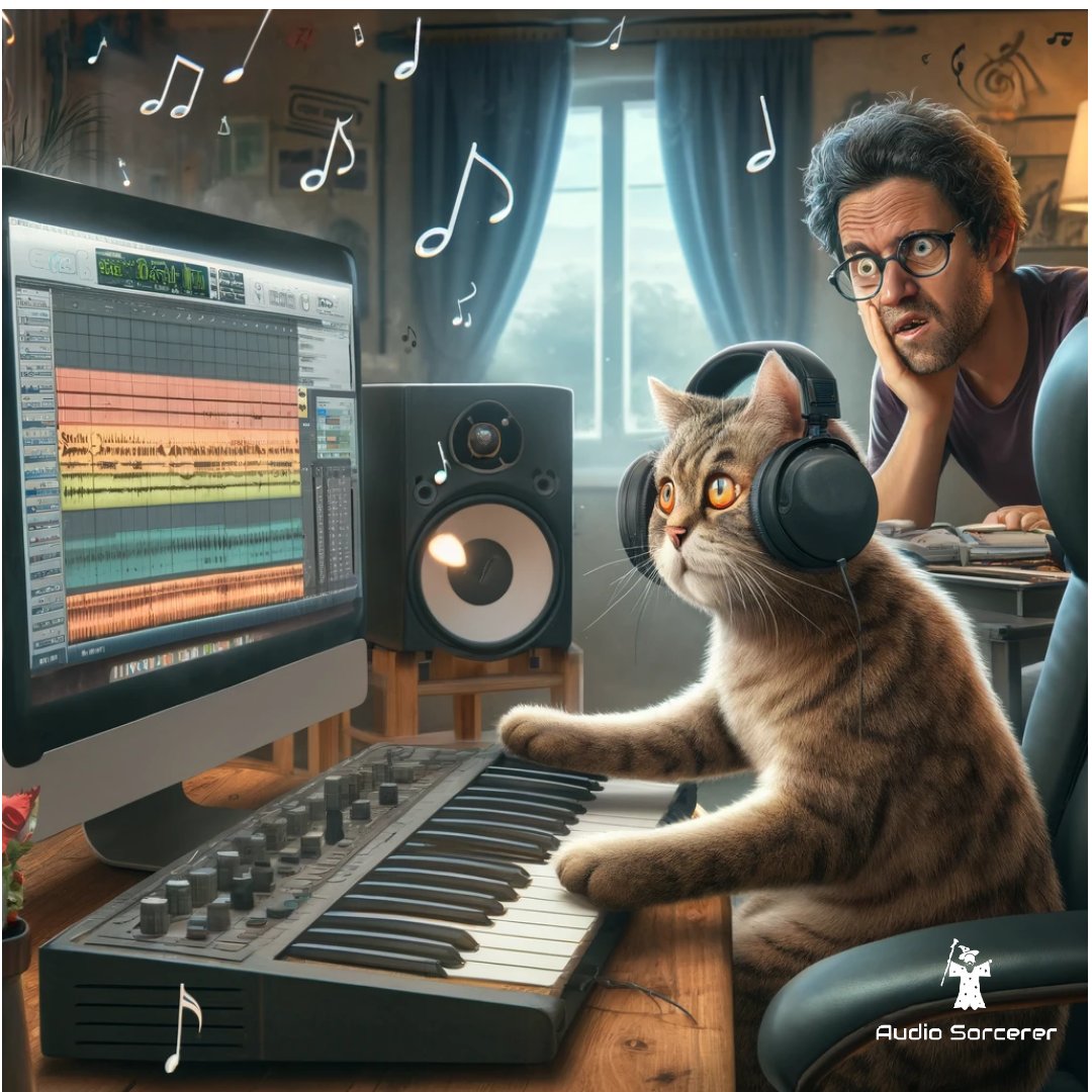 When your cat has better music skills than you! 😸 🎚️ 🎧 #MusicProduction #MixingMastering #CatMemes