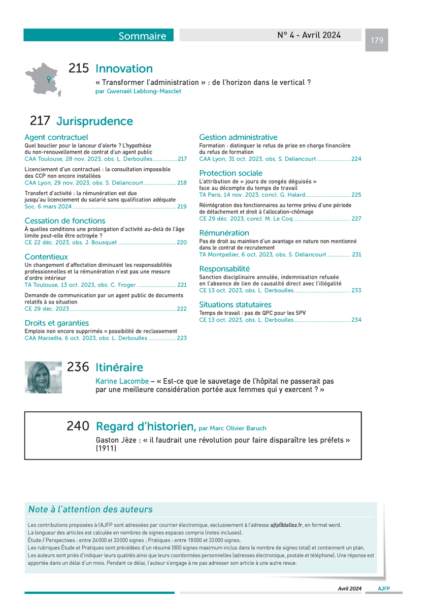 🔔 Le numéro d’avril de l’AJFP est disponible sur Dalloz Revues ▶️ bit.ly/DR-AJFP et sur dalloz.fr ▶️ bit.ly/DZ-AJFP
Bonne lecture !