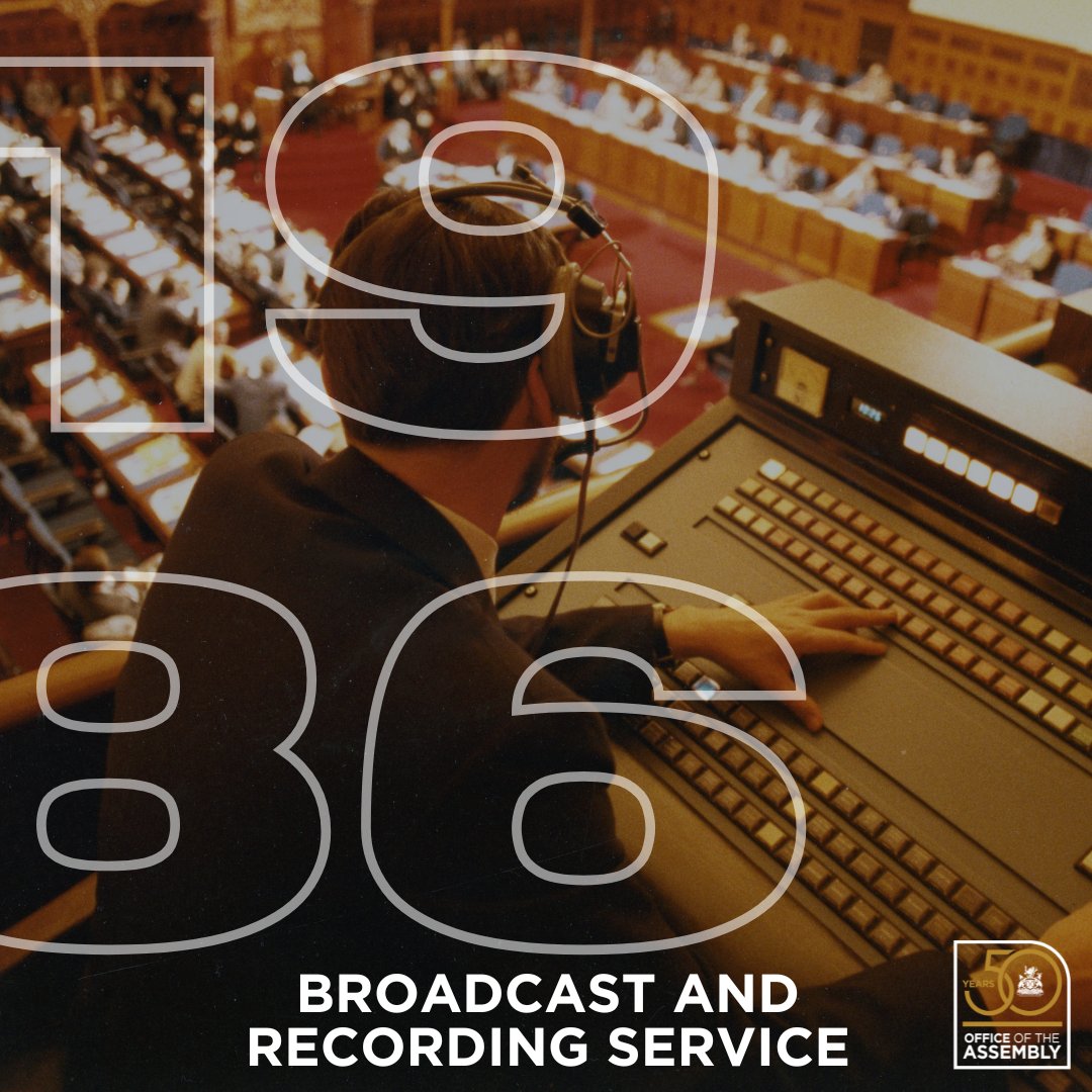 The Broadcast and Recording Service was established in 1986. Televised broadcasts of Ontario’s Legislature began on October 14, 1986 on the ONTPARL television channel. Today, broadcasts are also available as a live stream on our website. #OA50Years