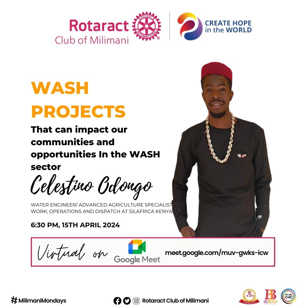 tabasamuupendo's tweet image. Happening Now, Our Very Own @Celekean Representing 💯 @RotaractClubofmilimani #washproject