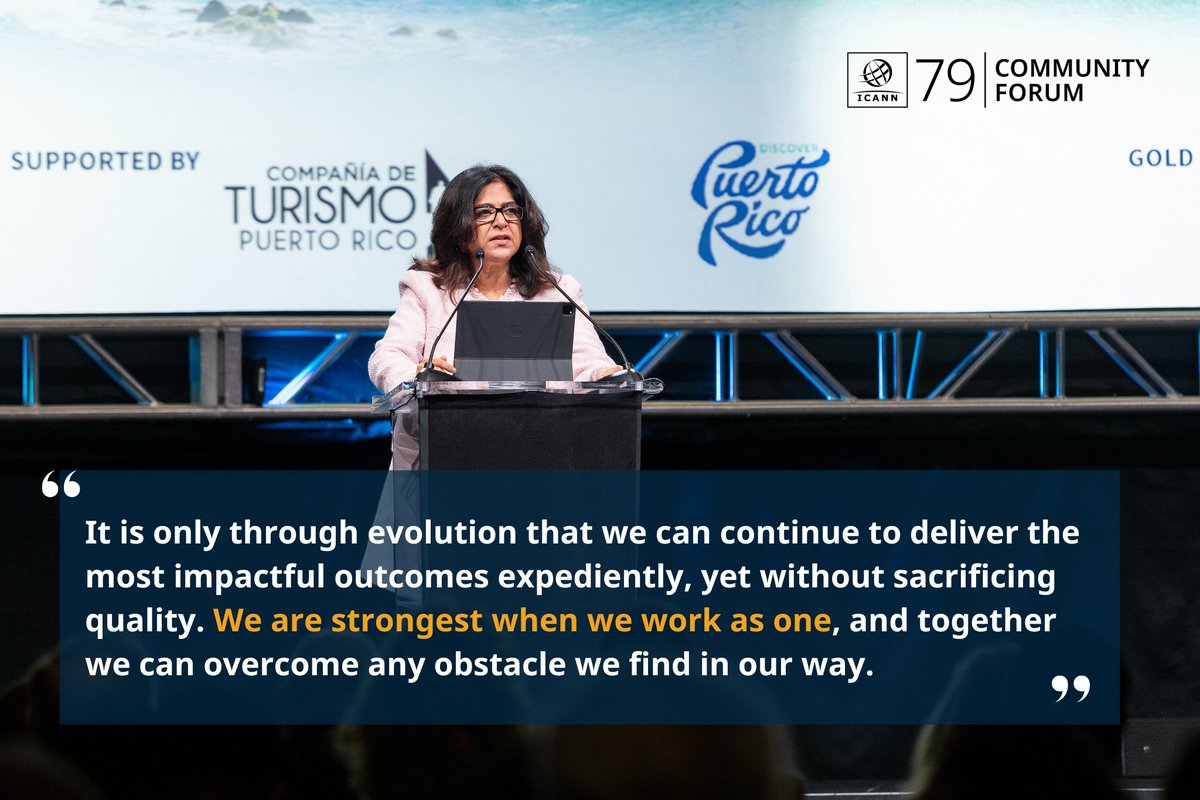 #ICANN always aims to promote a unified and reliable Internet through global multistakeholder governance. Let’s look back at ICANN Board Chair Tripti Sinha’s #ICANN79 speech, highlighting the power of a collaborative Internet community >> go.icann.org/3UdiNtT