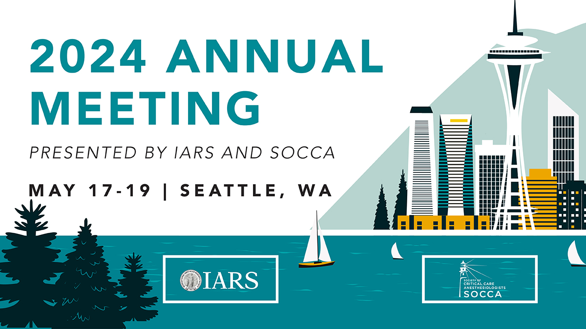 1 week for advanced registration rates for the 2024 Annual Meeting, presented by IARS & SOCCA, May 17-19 in Seattle! Connect with experts & enjoy leading-edge education, scientific exchanges & #networking opportunities. loom.ly/W-XmFC4 @iars360 #IARS24 #anesthesiology