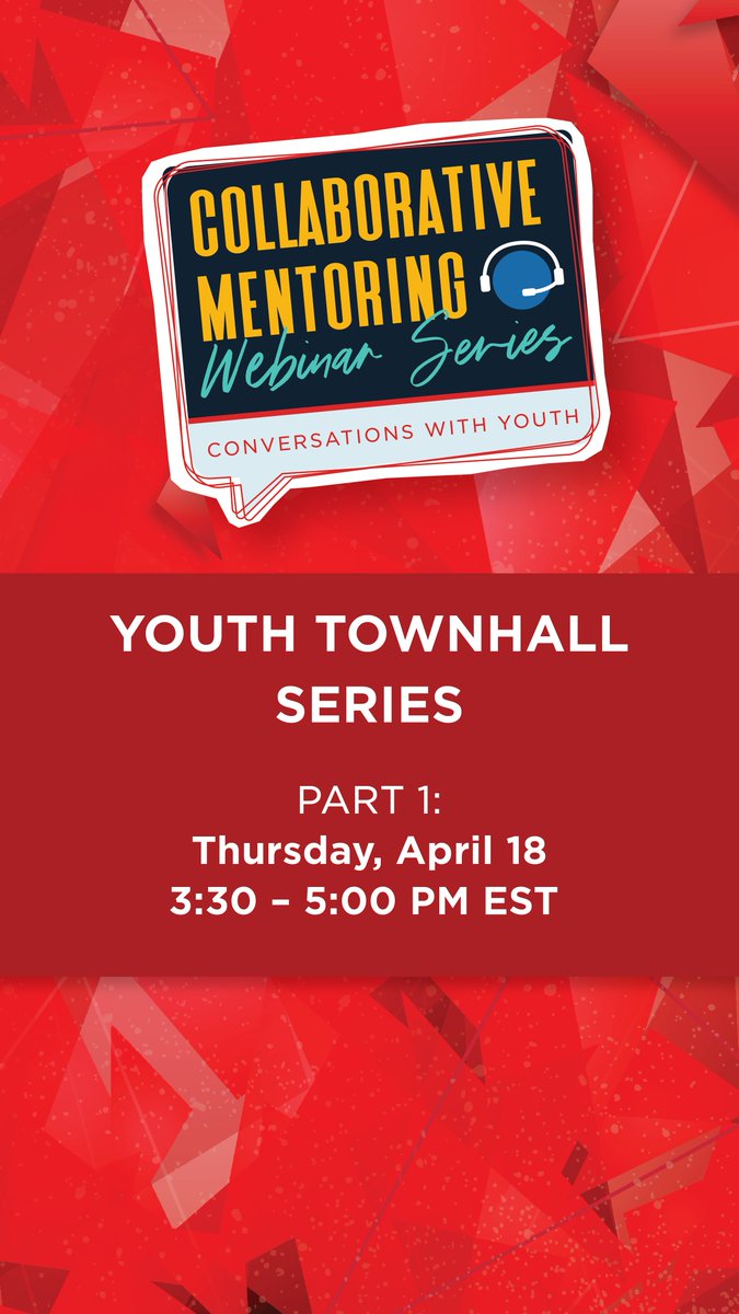 Join us on 4/18 for our Conversations with Youth series! ✨Hear directly from young people as they discuss their experiences and pressing contemporary issues. Register at tinyurl.com/yjuh8umv #MentoringAmplifies