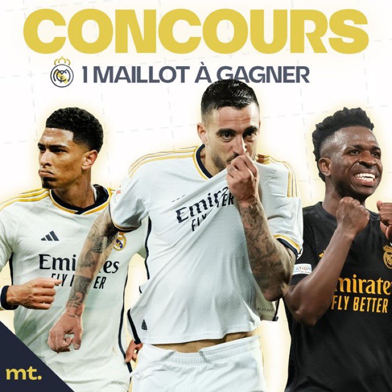 🚨 CONCOURS 🚨 En partenariat avec @mitemps_eu, nous vous faisons gagner un maillot authentique du Real Madrid, au choix ! Pour participer, vous devez : ▫️RT ce tweet ▫️Follow @RMadridFrance_ & @mitemps_eu 👉 Le tirage au sort sera fait le 18 avril ! Bonne chance à tous !