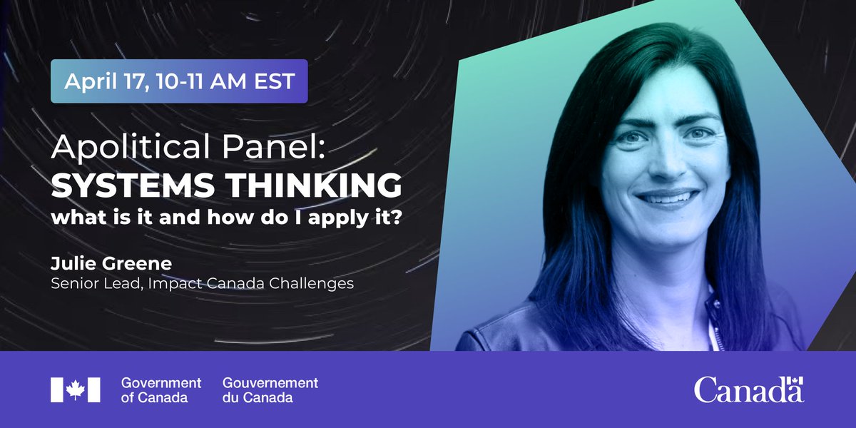 impact_innovEN's tweet photo. Join #ImpactCanada's Julie Greene on April 17th as she shares insights on the practical applications of systems thinking in federal programs designed to deliver better outcomes.
Don't miss out on this enriching panel discussion hosted by @apoliticalco! ✨ https://t.co/bE4brl2n7y https://t.co/B4dU2kgLDI