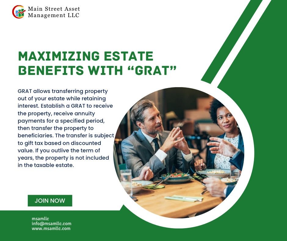 Unlock the power of grantor retained annuity trust (GRAT) to minimize estate taxes and secure your legacy. 💼✨

#EstatePlanning #TaxMinimization #GRAT #LegacyPlanning #FinancialStrategy