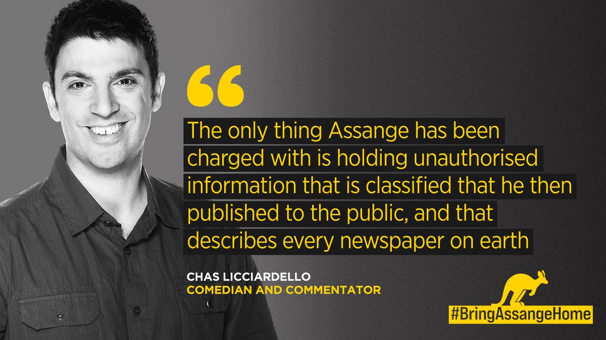 'The only thing Julian Assange has been charged with is holding unauthorised information that is classified that he then published to the public, and that describes every newspaper on earth.'—@chas_usa #FreeAssangeNOW #BringAssangeHome