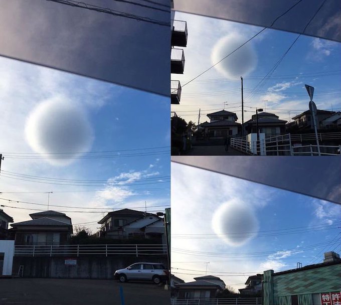 Very rarely a roll cloud can turn into a spherical cloud, like this one observed over Japan. [read more: bit.ly/2A52Hb0]