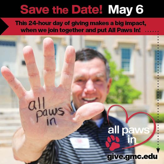 In the past 5 years you have helped us raise over $200,000 to benefit our students. On May 6, 2024 we will put All Paws In! Will you join us? #AllPawsInGMC