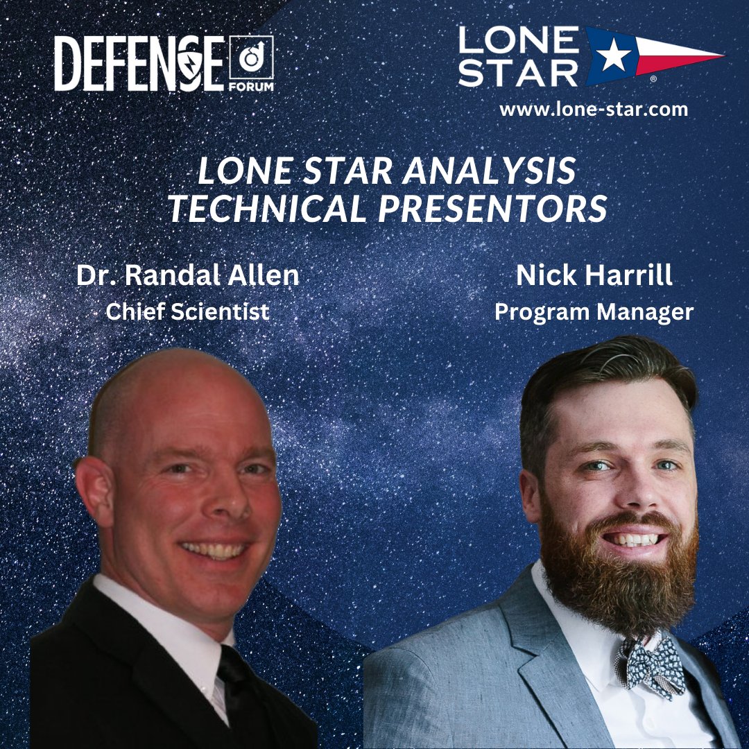Join us at the AIAA Defense Forum this week. We're proud sponsors and can't wait to present three technical papers on Tuesday, April 16, 2024, from 1:00-3:40 p.m. See you there! 

#AIAA #AIAADefenseForum