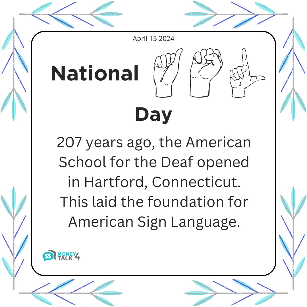 Today, we celebrate the Deaf community! Learn more about access to ASL by going to deafchildren.org!

 #DeafCommunity #DeafAwareness #AccessibilityMatters #ASLCommunity #Money4TALK #NationalASLDay
