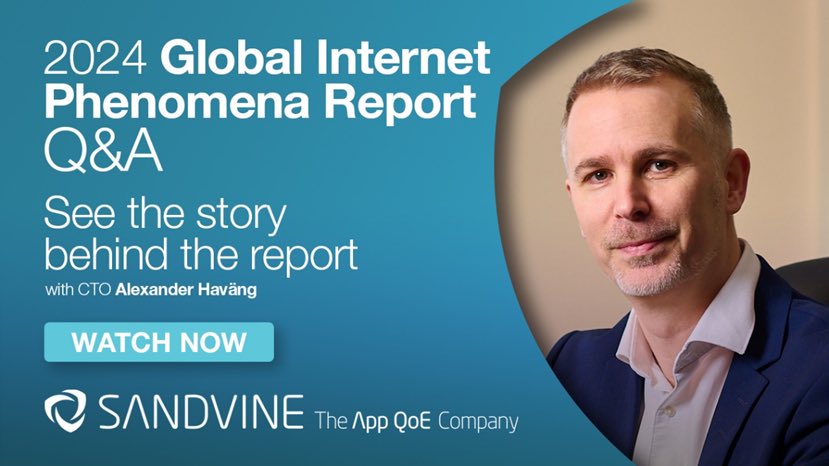 Learn how Sandvine leads the industry in application and network intelligence. Hear Sandvine CTO, Alexander Haväng discuss the advancements in data identification and classification that contribute to 2024 Global Internet Phenomena Report (bit.ly/3vMdCI3). Listen now!