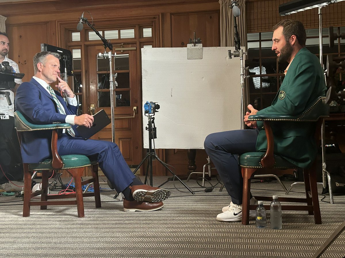 After winning @TheMasters I sit down with Scottie Scheffler to discuss the turning point in the final round, what motivates him and the gratitude he has. Check out our conversation on @GCGolfToday & @GolfCentral Monday.