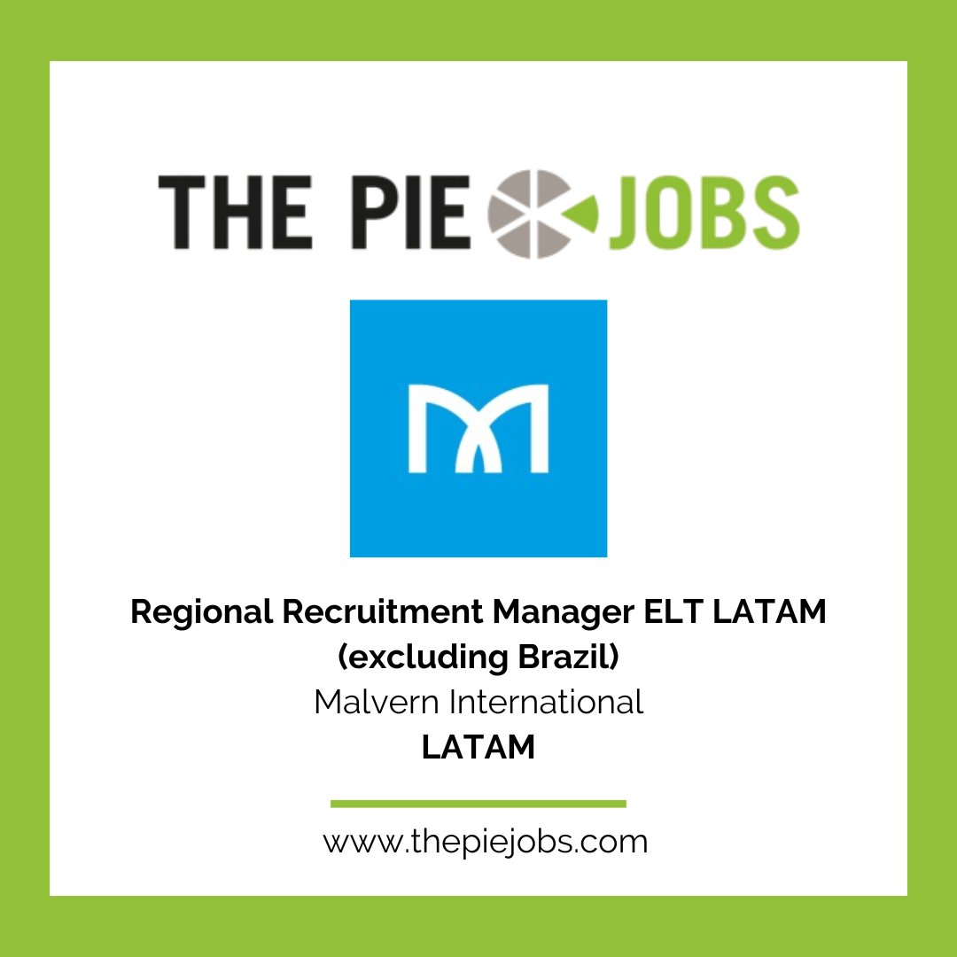 Malvern International is #hiring! The Regional Recruitment #Manager ELT LATAM (excluding Brazil) will drive and deliver annual sales plans for each target source market. Interested? Apply at The PIE Jobs: hubs.li/Q02sRw640 #newjob #LATAM
