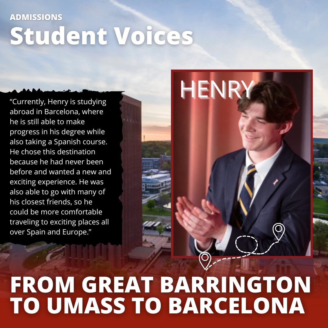 Meet Henry Eustis, a junior @UMAIsenbergHTM major who took a unique path @UMassAmherst and is currently studying abroad in Barcelona! 🌍🇪🇸 Read about Henry ➡️ umass.edu/admissions/art… #umass #umassamherst