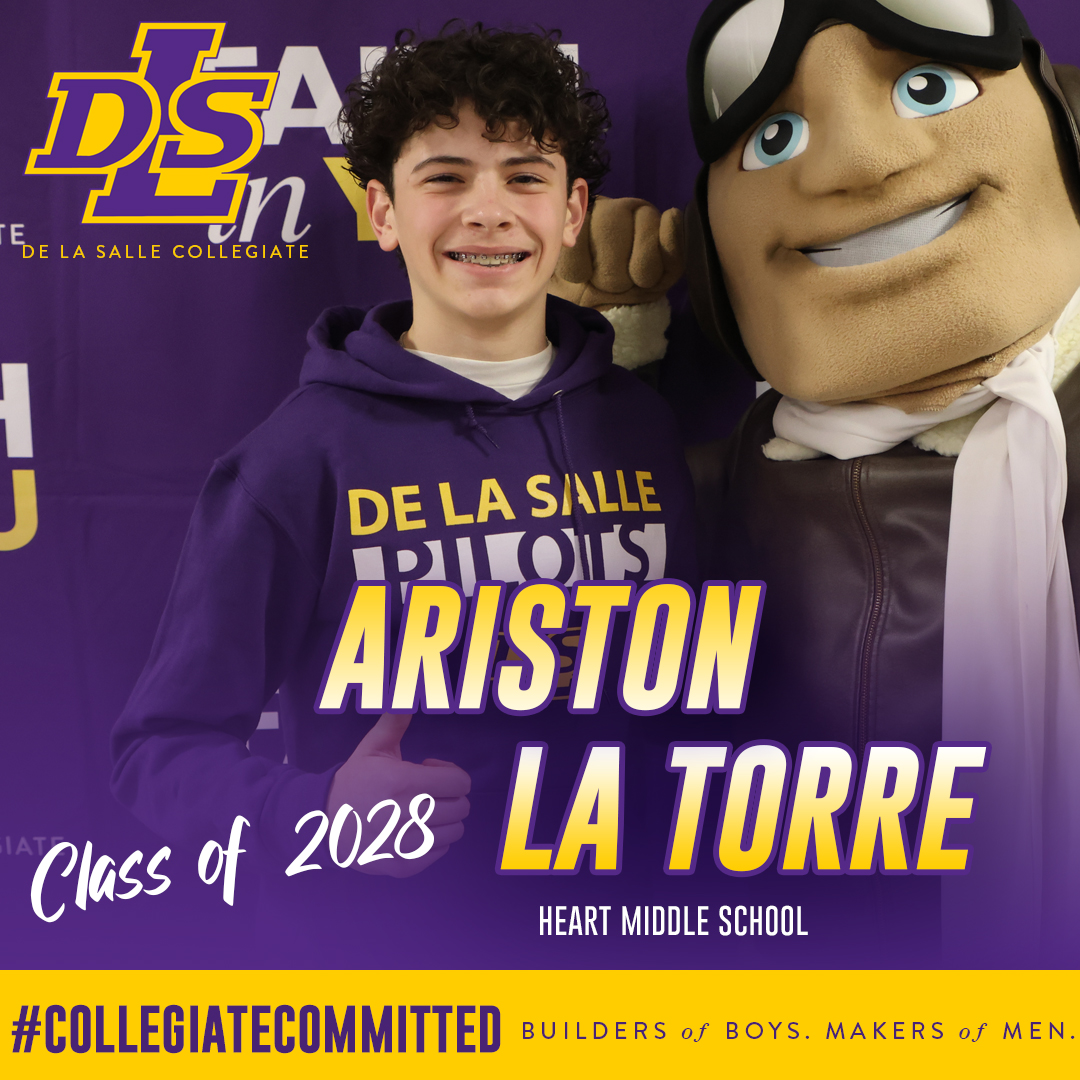 COLLEGIATE COMMITTED: We are excited to introduce Ariston La Torre as the latest member of the Class of 2028 to be #CollegiateCommitted. He comes to us from Heart Middle School. Welcome, Ariston! #PilotPride #classof2028 #LasallianEducation