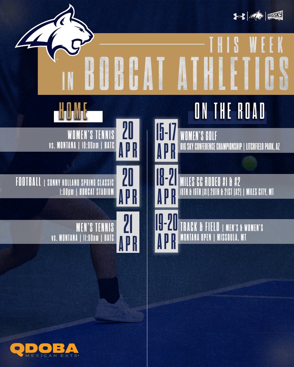 This week in Bobcat Athletics! Brawl of the Wild all weekend long in the Bobcat-Anderson Tennis Center!
