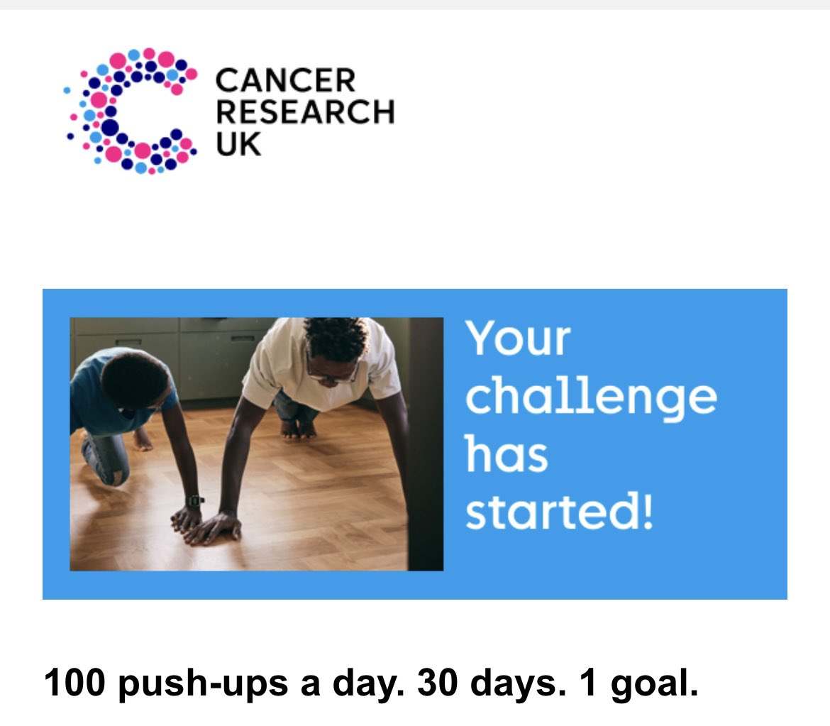 This month I’m doing 100 push-ups a day throughout April to help raise money for Cancer Research UK. 1,500 push ups done so far 💪🏼 Please show your support and help fund life-saving research by donating to my page. fundraise.cancerresearchuk.org/page/johns-giv…