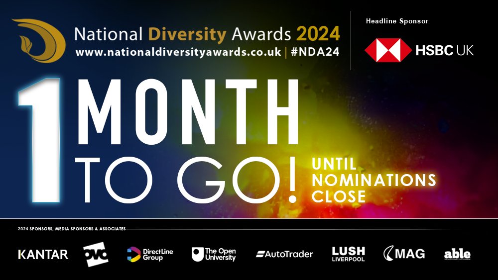 ⌛️ 1 MONTH TO GO!!! ⌛️ Nominations for the #NDA24 close in just one month! Celebrate the achievements of your grassroot communities that tackle the issues in today’s society. Give them the recognition they deserve for their dedication and hard work! nationaldiversityawards.co.uk