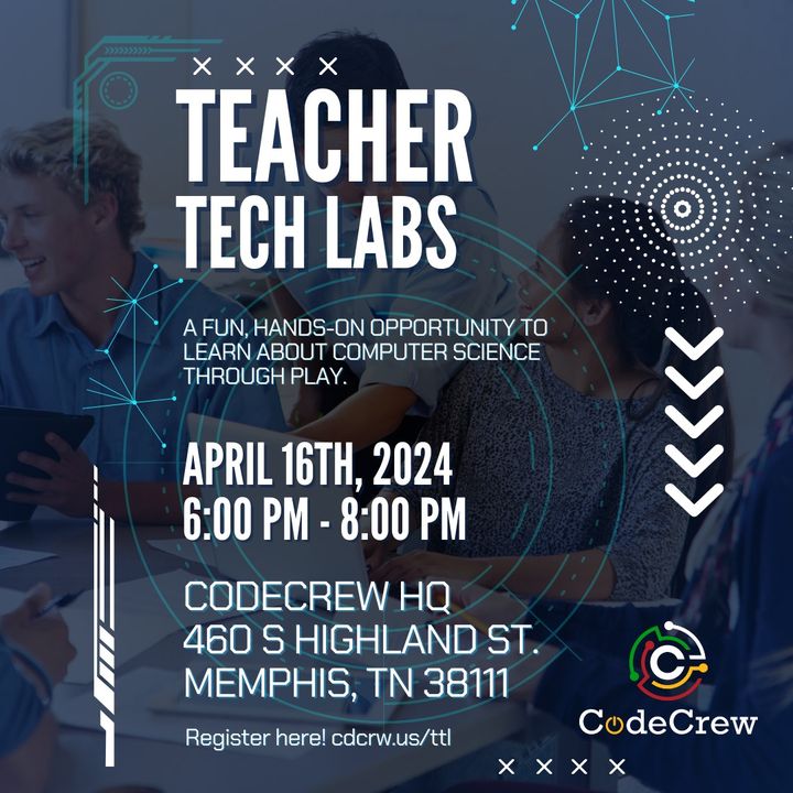 Teachers, it's your turn to be students! 🍎 Prep up for a tech-tastic odyssey tomorrow at our Teacher Tech Labs! Dive into the thrilling domains of computer science, robotics, and video game development. Secure your spot now: cdcrw.us/ttl