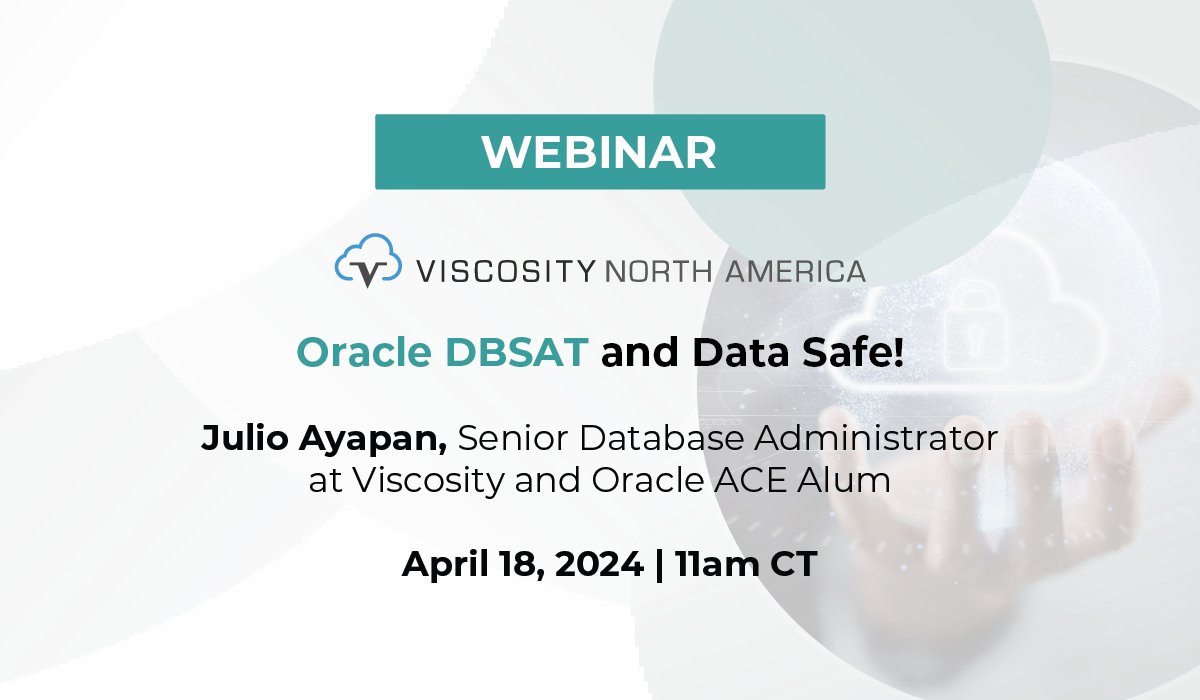 Register for our insightful webinar, 'DBSAT and #Data Safe,' featuring @jayapangt. Discover how #orcldb #Security Assessment Tool & Data Safe can enhance your defenses. Apr 18, 2024 | 11 AM CT bit.ly/3PFhtxp #VNA #OraPub #oracle