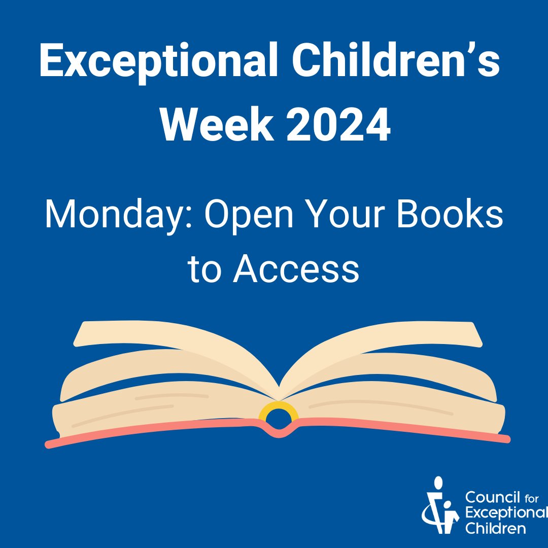 📚❤️ Open Your Books to Access! Today marks the beginning of Exceptional Children's Week, where we celebrate inclusion and access for children and youth with disabilities. #ExceptionalChildrensWeek 🌟 exceptionalchildren.org/events/excepti…