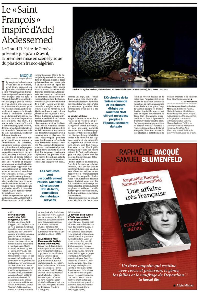 Mise en scène d'Adel Abdessemed de SAINT-FRANÇOIS D'ASSISE dans @lemondefr Merci à Marie-Aude Roux