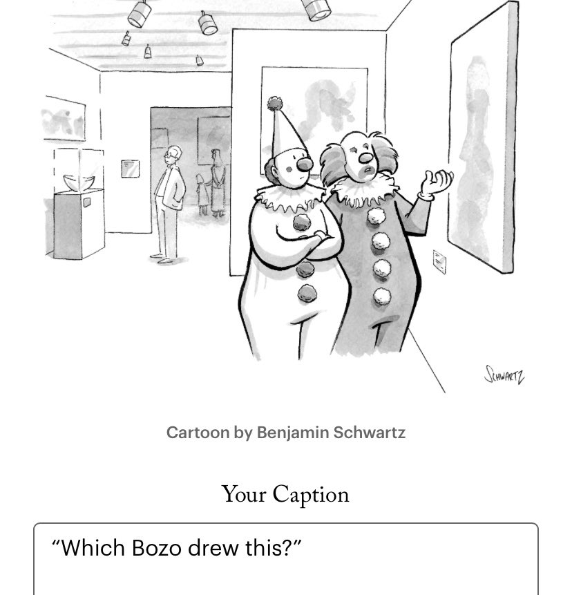 Here’s my latest caption entry for The New Yorker “Cartoon Caption Contest.” 

*If you have your own caption, don’t place it here—please enter the contest.*

#newyorker 
#newyorkercaptioncontest
#newyorkermagazine