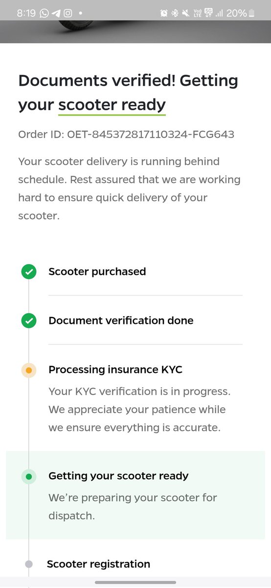 Nicol3187's tweet photo. @OlaElectric @OlaElectric has failed to provide any resolution for my order ID 13th  March:(OET-845372817110324-FCG643) issue. People i know in my region who booked later than me are getting dispatched mails.Unacceptable! Give resolution not bot reply(12th tweet) @bhash #CustomerServiceFail https://t.co/2bU2Rm36pG