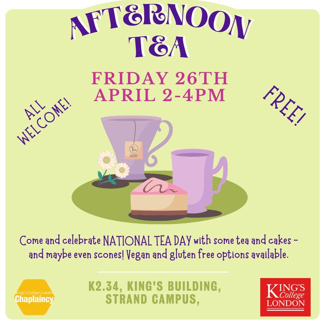 This week and next we are celebrating National Tea Day at Guy's and the Strand Chaplaincy's. Afternoon Tea at Guy's on 19th and at the Strand on 26th from 2-4pm.