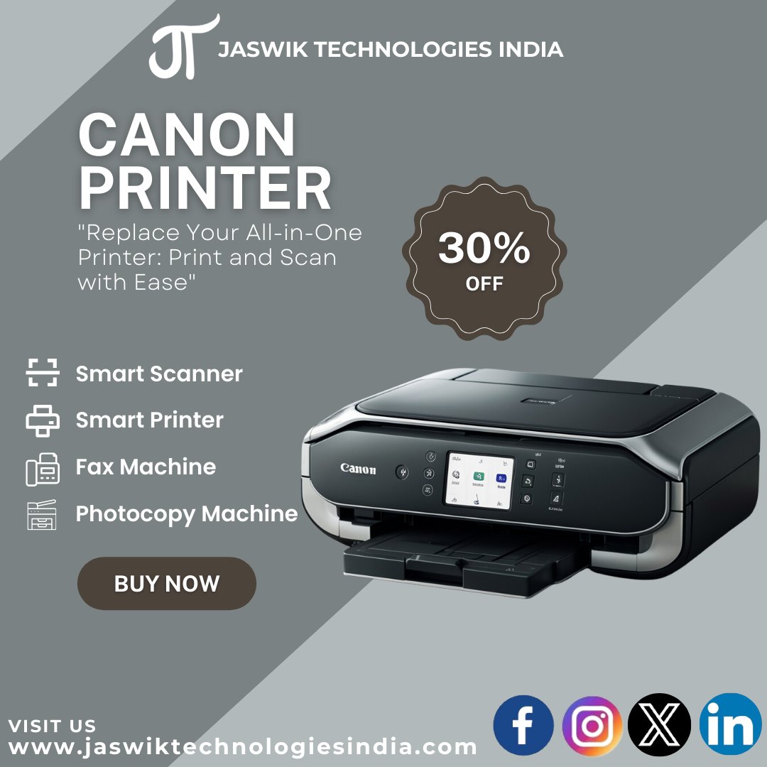 Print Perfection: Exclusive Canon Printer Sale - Limited Time Offer! #jaswiktechnologiesindia #CanonPrinterSale #PrintPerfection #PrinterDeals #HomeOfficeEssentials #TechSale #DocumentSolutions #QualityPrinting #OfficeTech #CanonTech #StayProductive