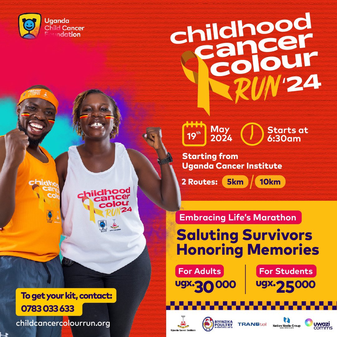 Join us for @UCCF_Official childhood cancer color run on 19th of May. Kits are available at their offices! #ChildhoodCancerRun