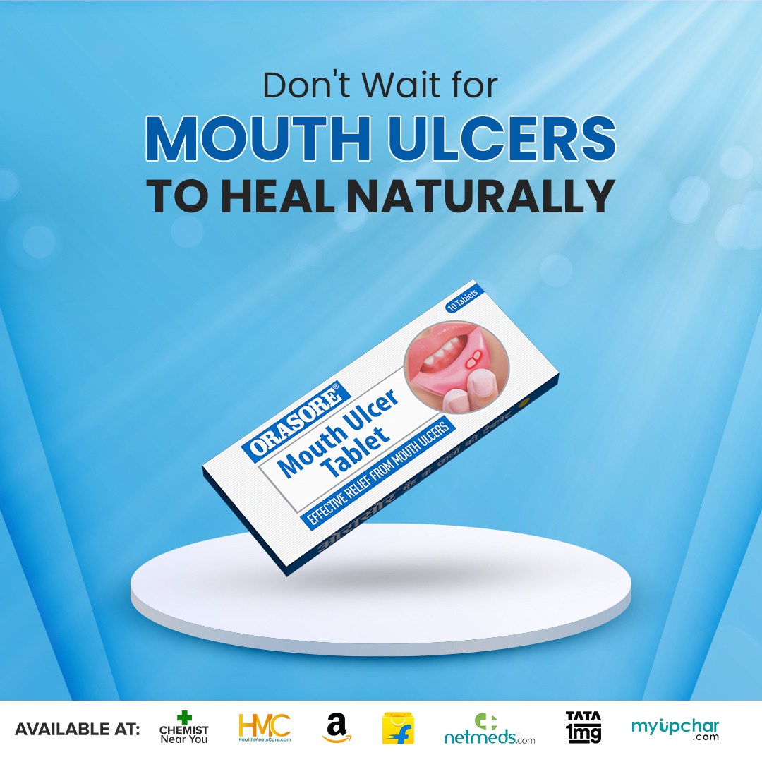 Don't sit around waiting for mouth ulcers to go away by themselves. Try #OrasoreMouthUlcerTablet, it provides complete and effective relief from mouth ulcers.

#Orasore #OrasoreTablet #MouthUlcerRelief #MouthUlcers #MouthSores  #Ulcers #mouthulcertablet #WPPL #WingsPharma