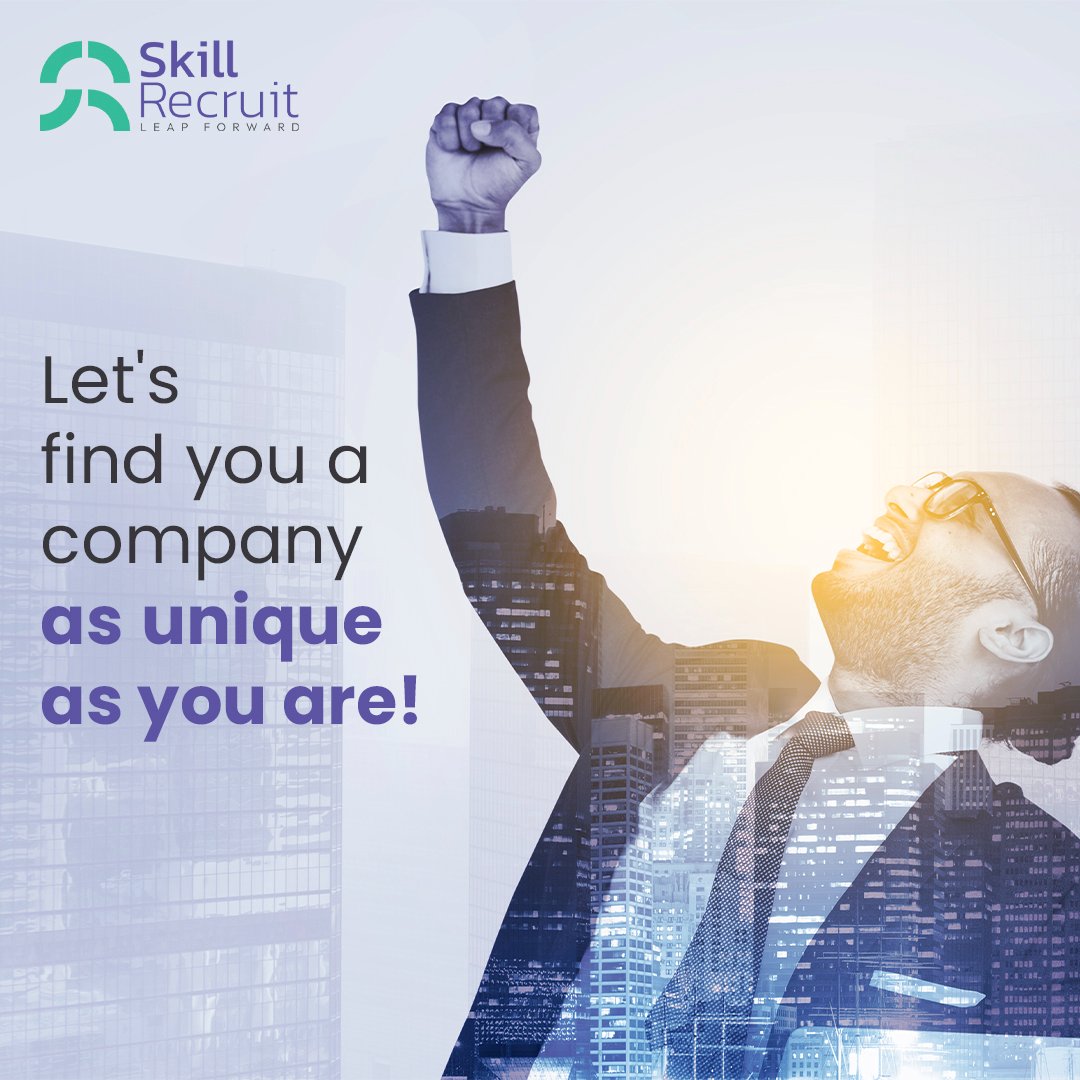 Why blend in when you were born to stand out? SkillRecruit finds you a company where you can thrive as yourself. Discover your perfect job match with us today! 

#UniqueAsYou #FindYourFit #SkillRecruit #Hiring #ContactNow