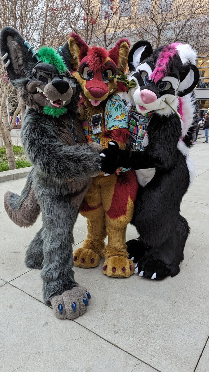 A trio of dorks to go along with this here #MoreFurLessMonday? 😋

With @Lanepaws
And @datDumbFolf
🪡: @MoreFurLess 

#Furry #FurryFandom