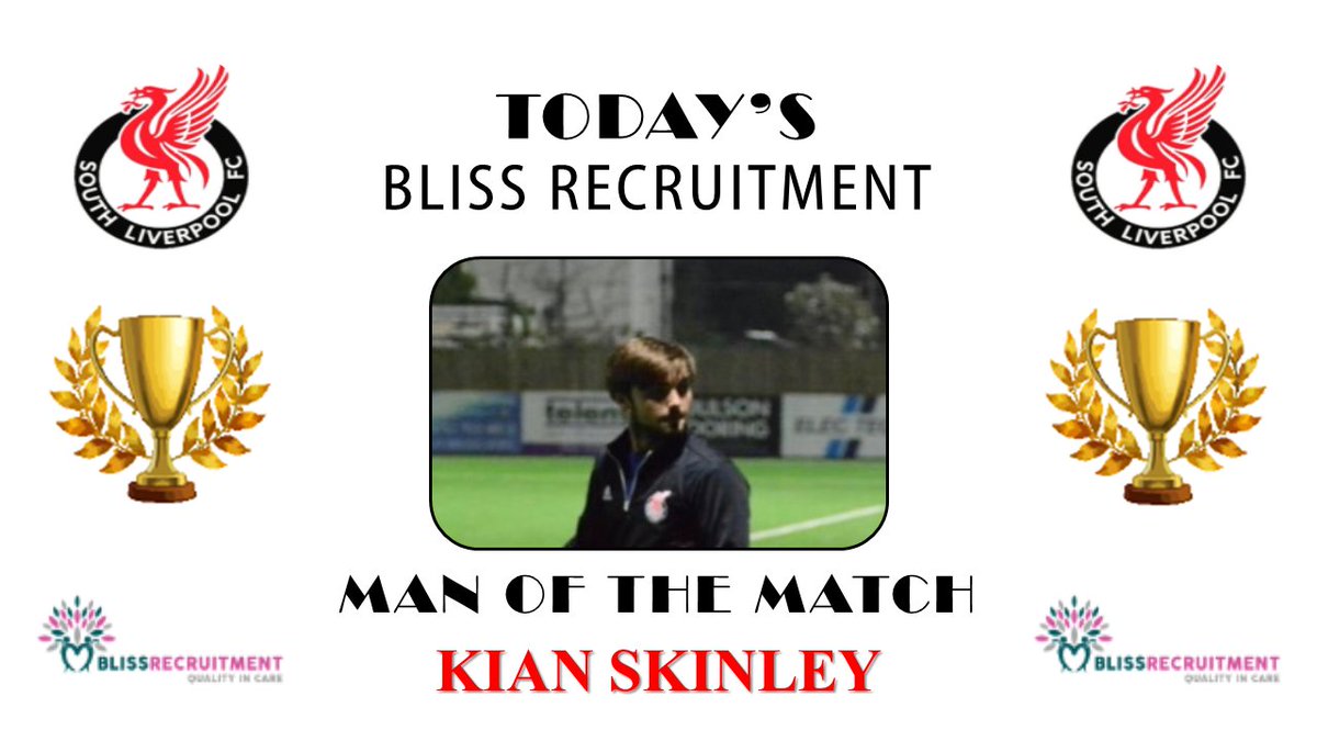 🏅 On a day which saw some great goalkeeping and a dramatic stoppage time winner, this players amazing goal line clearance with just seconds remaining booked our place in the end of season play-offs.
Well done to Kian Skinley on being named as Saturday's <a href="/BlissLiverpool1/">Bliss Recruitment Ltd</a> MOTM.
