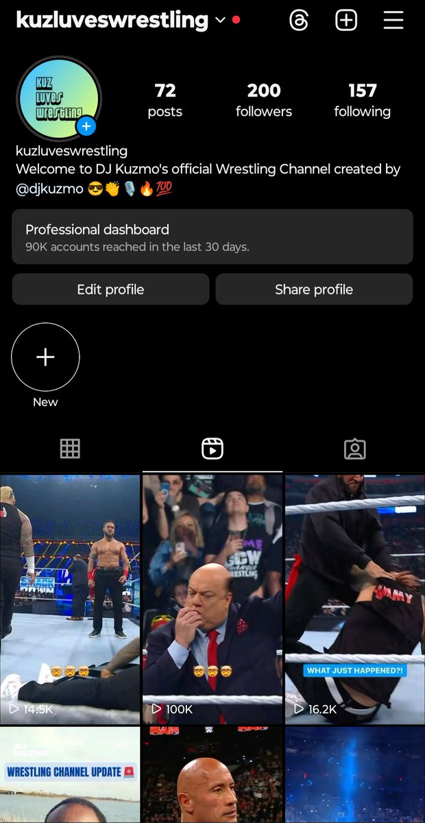 My little video wrestling channel is picking up steam on IG. Just hit 100,000 views for da 1st time over the weekend..If yah interested u can support me on there.. search Kuzluveswrestling on IG, YouTube & TikTok.. much appreciated & thank u 😎🙏🏾