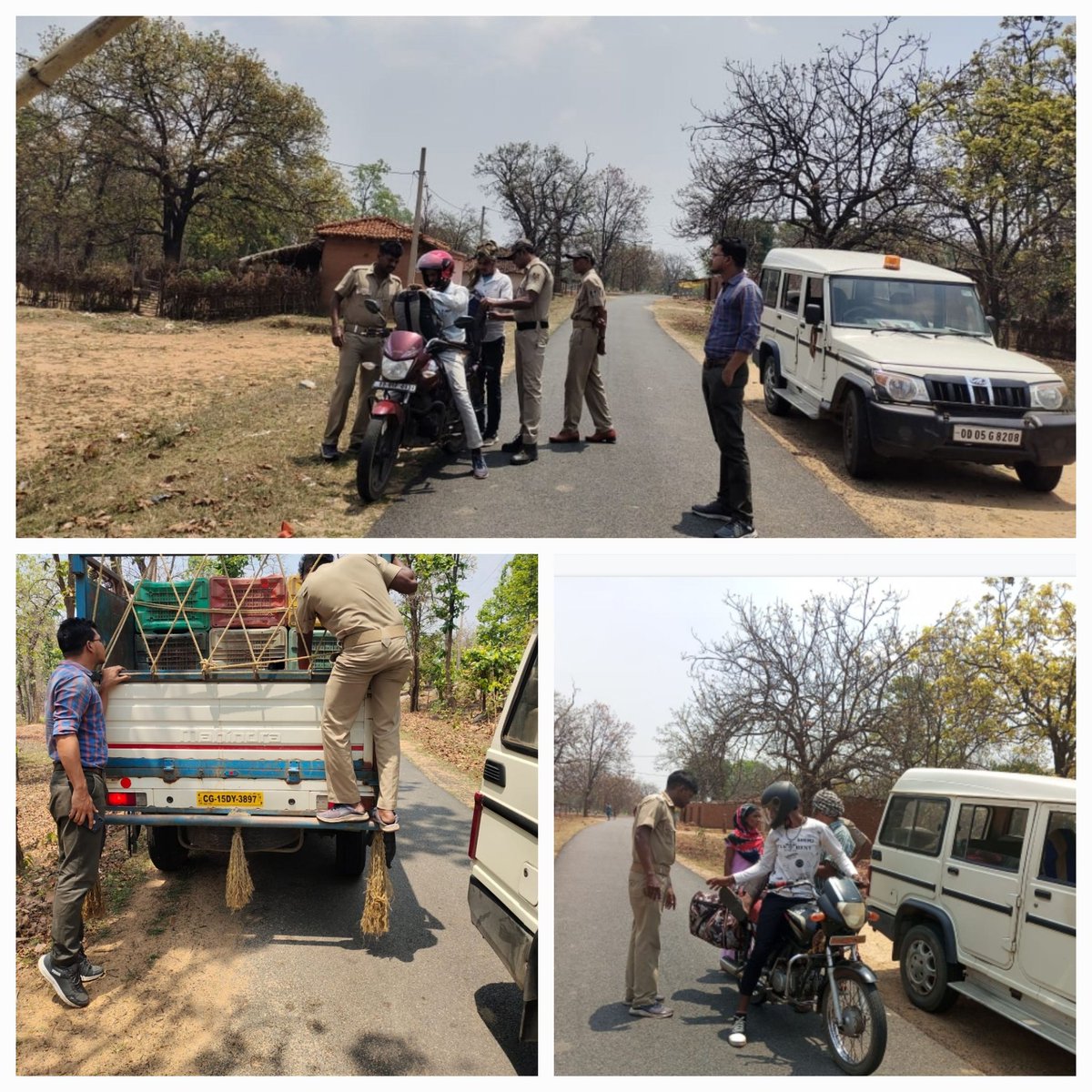 Boarder Checking at Sundargarh - Chhatisgarh border under Lephripada PS along with GST staff...