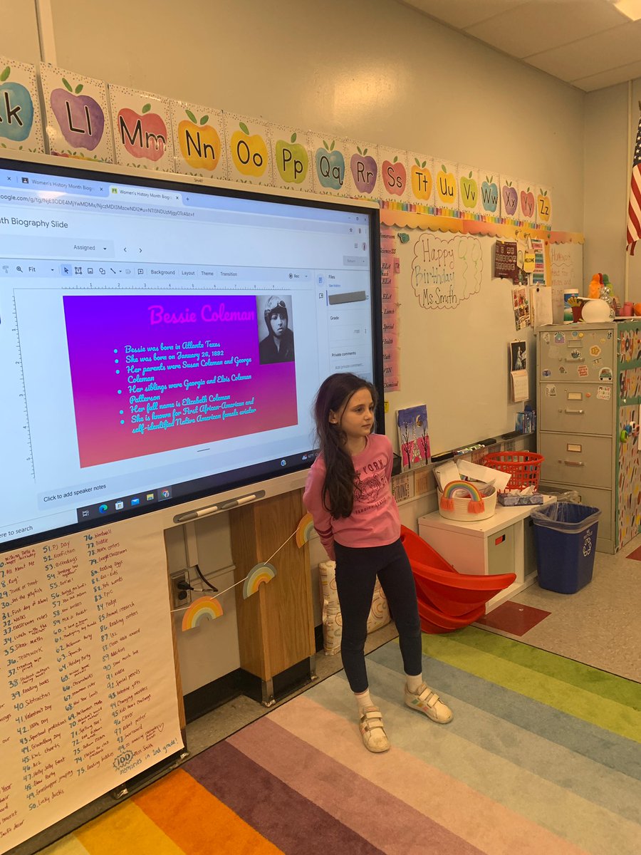 In March, we celebrated Women’s History Month. Students researched a famous woman in history and created a mini biography slide to present to their classmates! Last week we finally presented them and learned so much from one another! 👏🏻