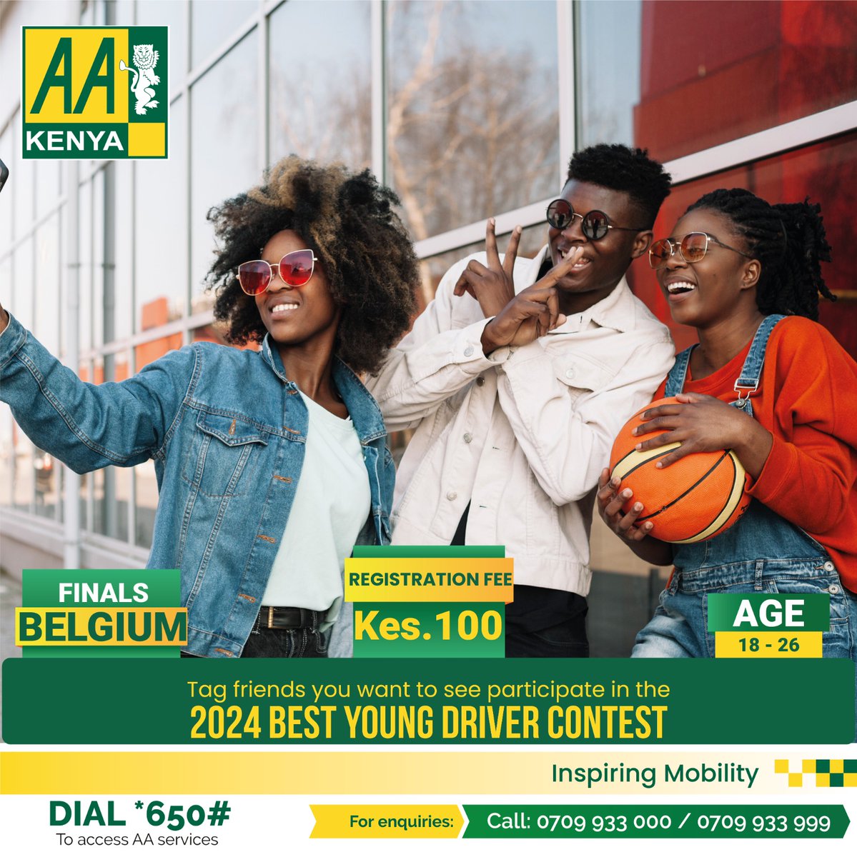 AAKenya's tweet photo. Tag friends you want to see participate in the 2024 Best Young Driver contest. Two winners will have the opportunity to compete among the global champions in Belgium, in October. Register and attempt the online test: https://t.co/9bjLjAPYgo
#AAKenyacares #BestYoungDriver https://t.co/SQInhh6coQ