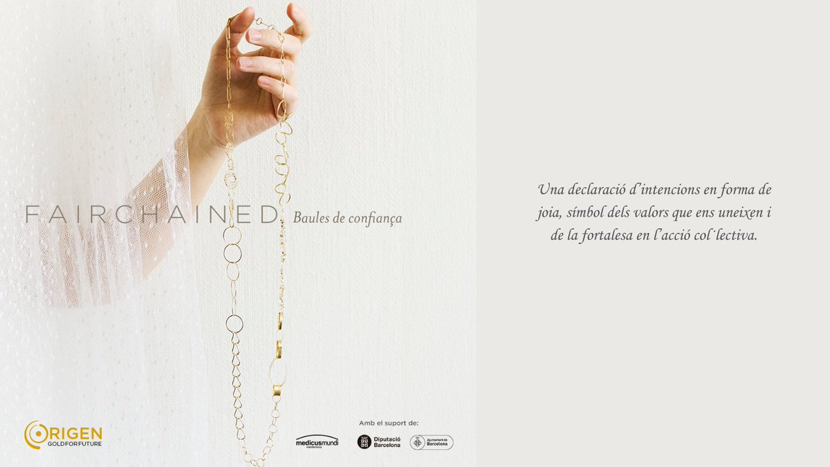 Ens il·lusiona presentar FAIRCHAINED, una peça única creada artesanalment amb #orjust de 18 quirats que parla de resistència i de cooperació en el camí cap a una #joieriaresponsable.

Saber-ne més 👇
origengoldforfuture.org/ca/actualidad/…
