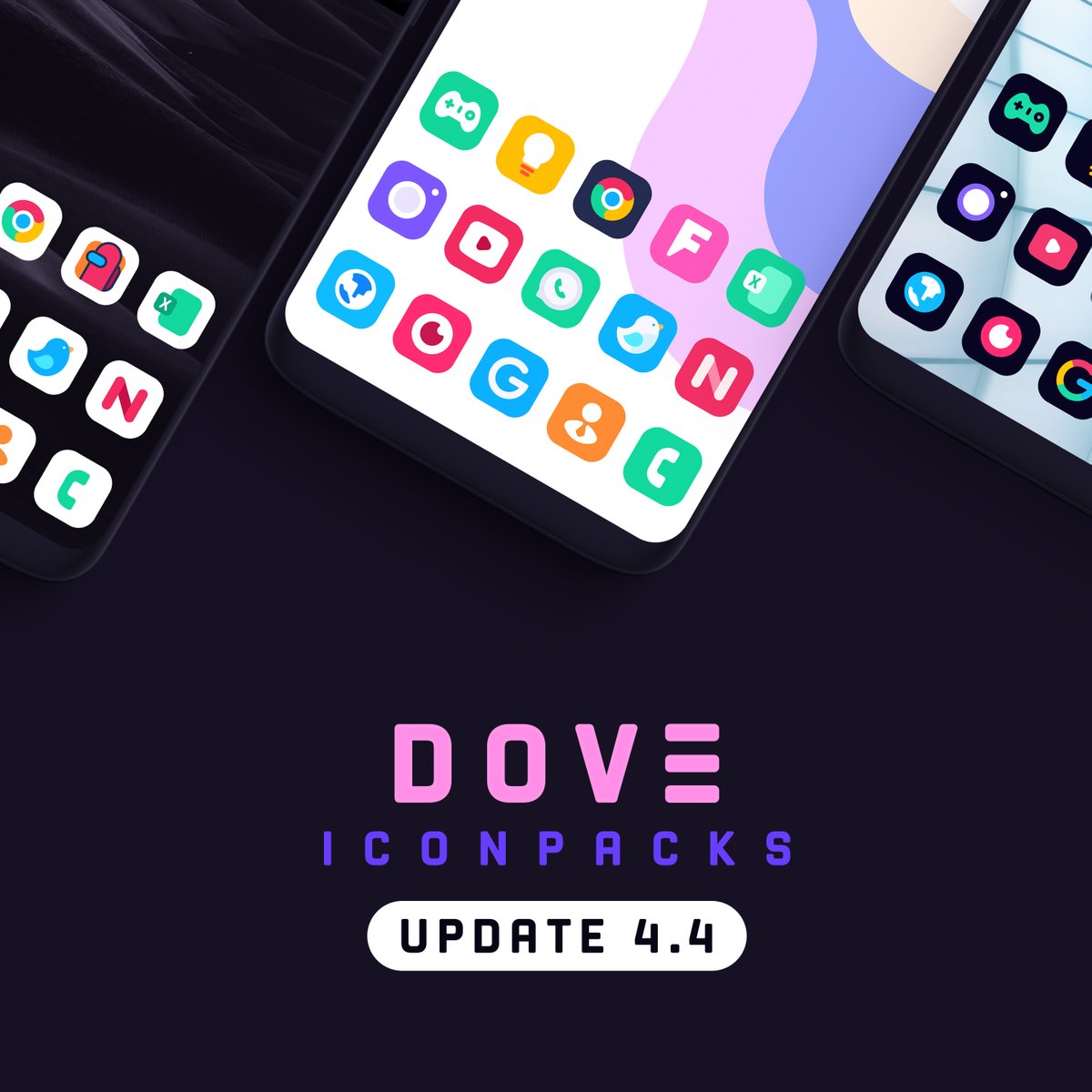 Dove IconPack Update 4.4 • 60+ New Icons (Total 3700+) • New and Updated Activities. Dove : bit.ly/doveicons Dove Dark : bit.ly/dovedark Dove Light : bit.ly/DoveLight 🎁 5 Promo Codes Giveaway : ❤️ , Retweet & Comment to Participate