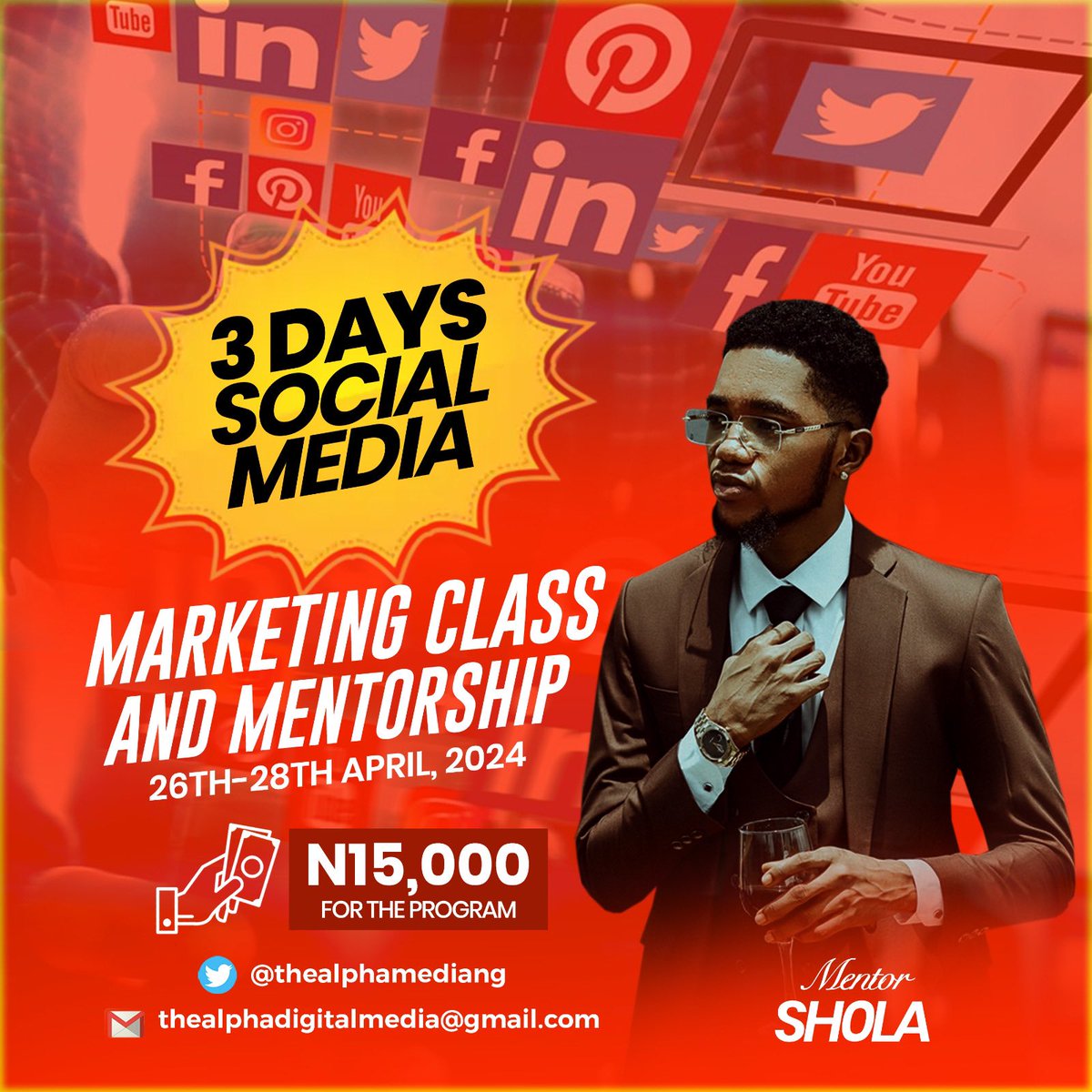 Become a successful social media marketer. Registration still on, don’t miss out. Send a DM if interested.