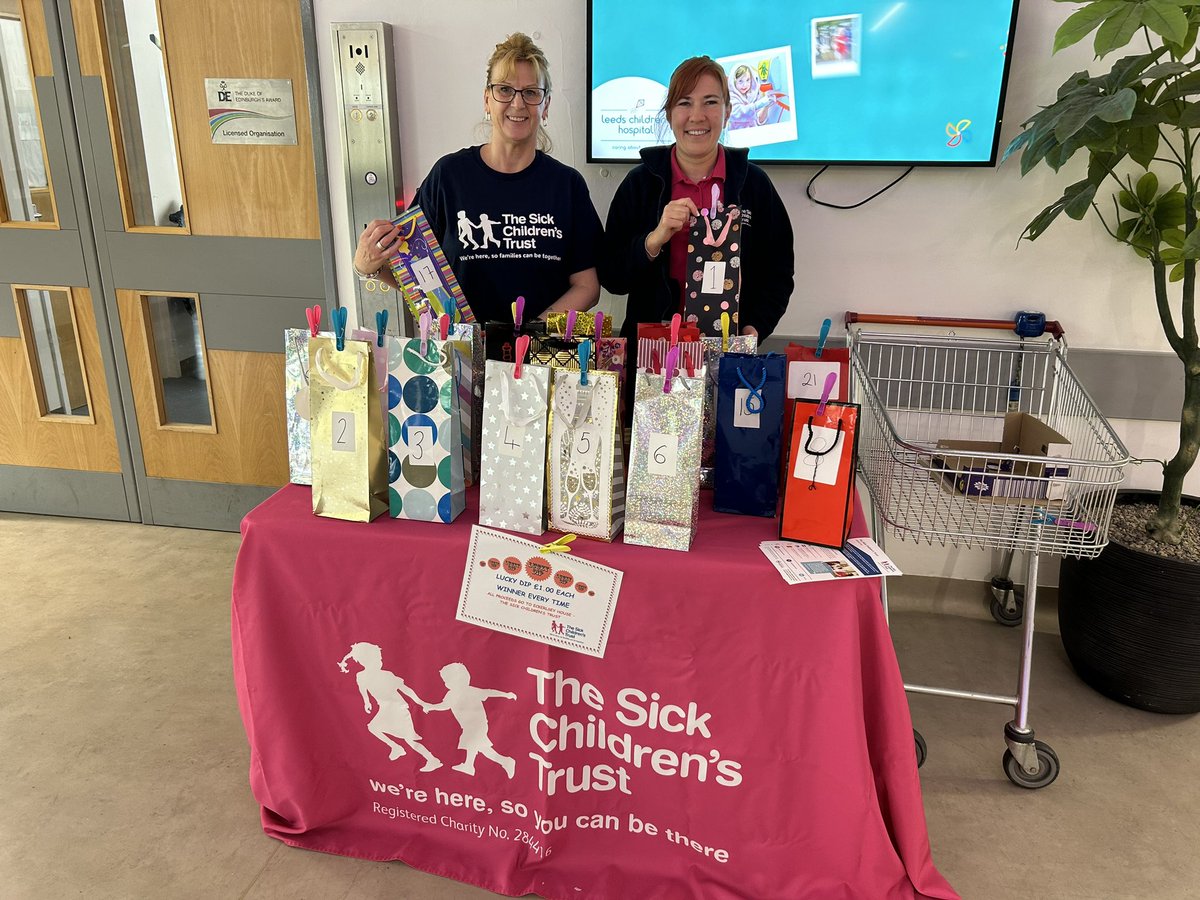 Jane and Caroline are fundraising for Eckersley House @TheSCT in Reception today. There are a range of prizes to be won in their lucky dip. 12-2pm, while stocks last!