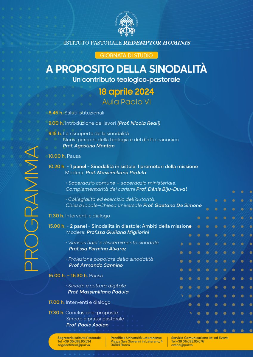 'In Regards to Synodality: A Theological-Pastoral Contribution' - by the pastoral institute of @unilateranense As we proceed to #Synod2024, Synod.va is pleased to share events like these. Let's continue our #walkingtogether #SynodOnSynodality #Synodality